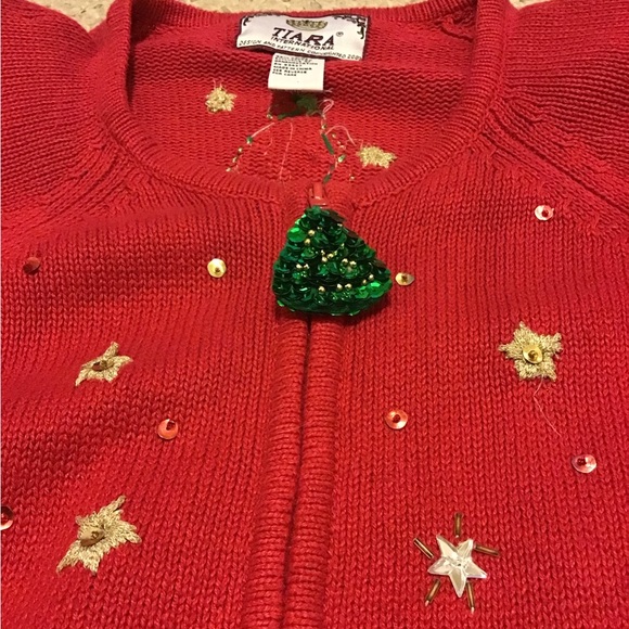 TIARA INTERNATIONAL VINTAGE 2003 CHRISTMAS SWEATER SZ SL ORIG OWNER 2003 EUC - Picture 3 of 5